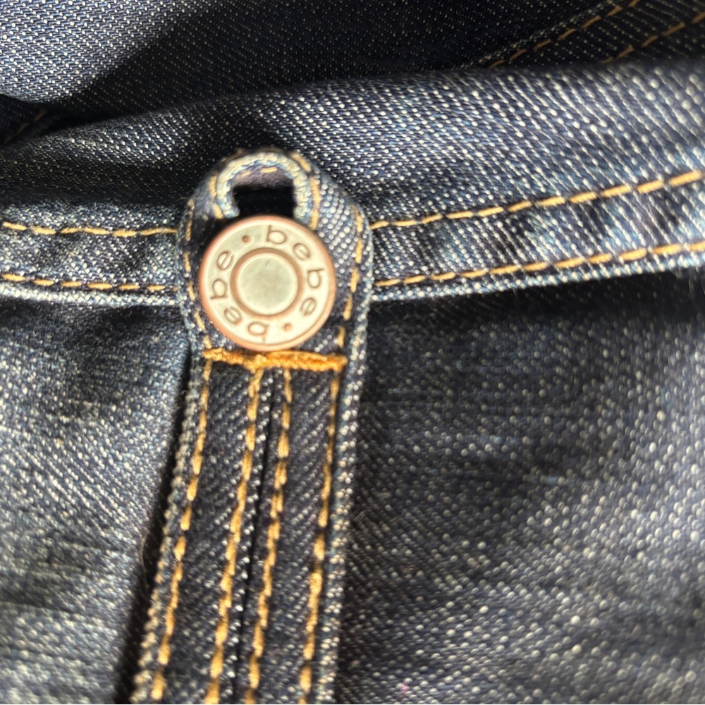 bebe Dark Blue Military-Style Denim Jacket - Picture 4 of 5